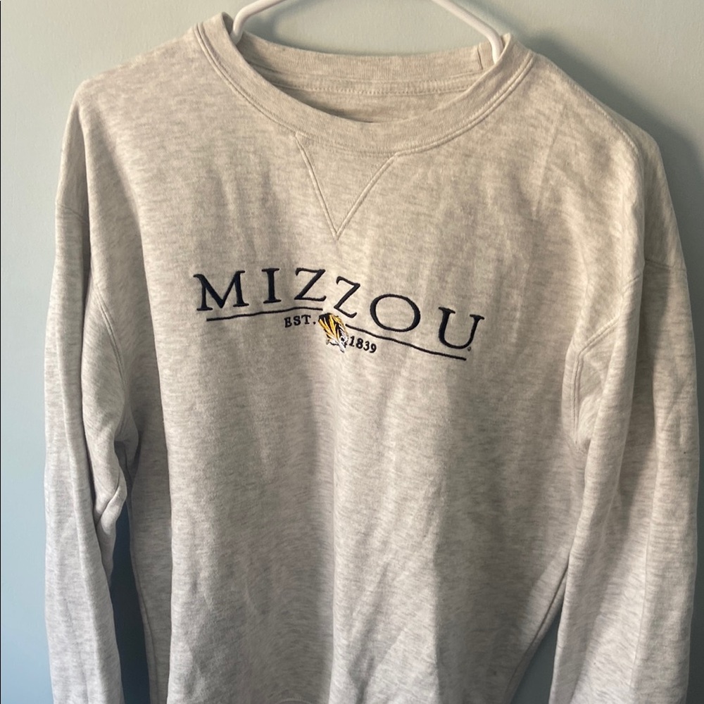 Gear For Sports Gray Crewneck Sweater Mizzou